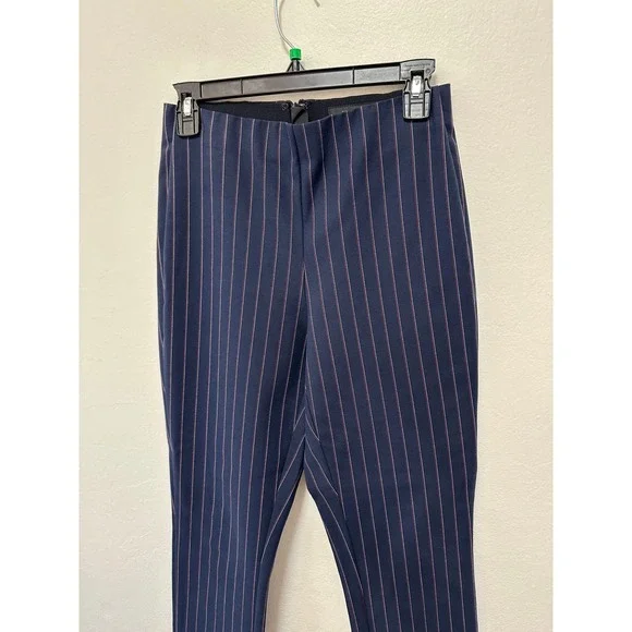 Rag & Bone Simone Pinstripe Snap Pants Navy Blue Cropped, Size 4